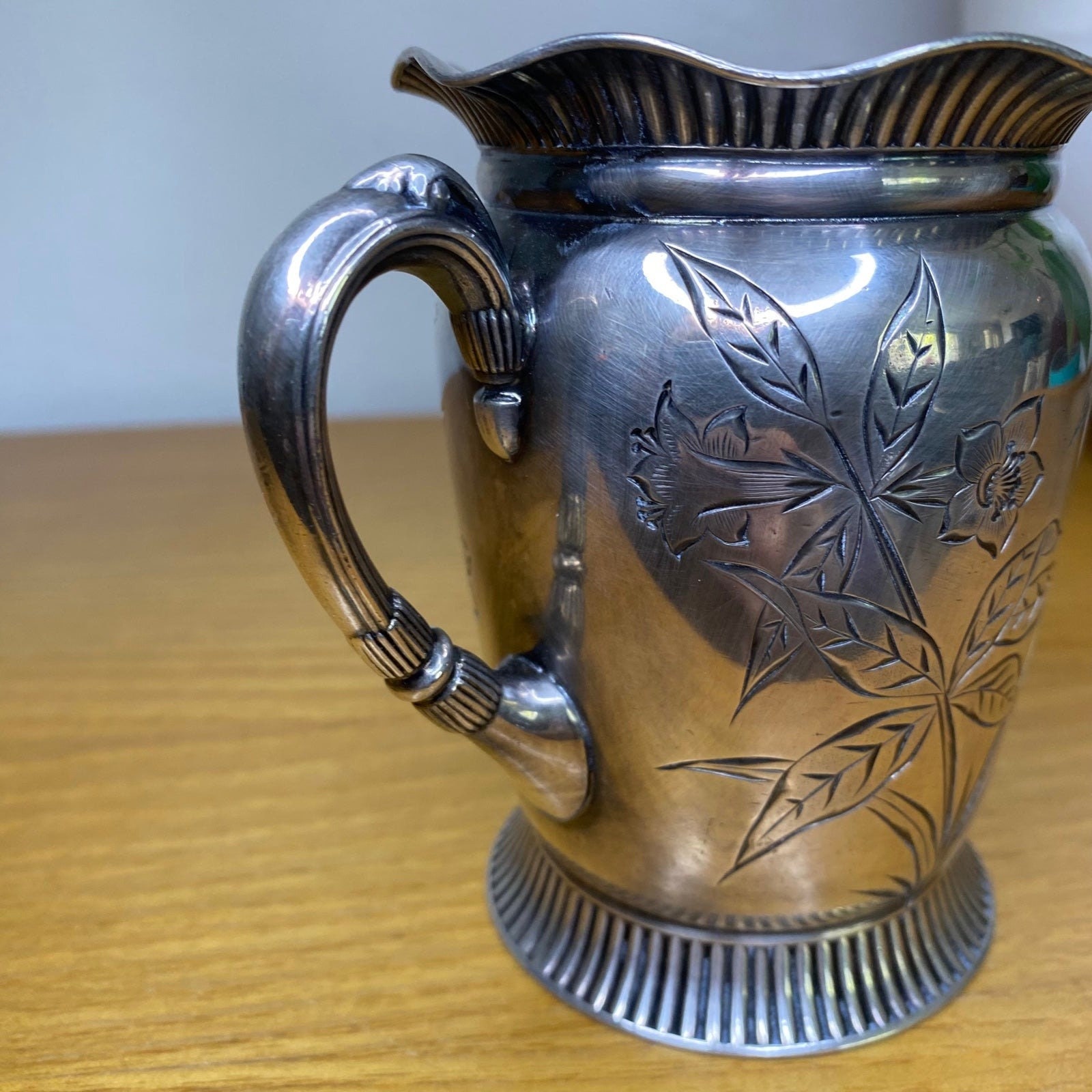 Late 19th Century Pelton Brothers & Co. Silver Plate Cup With Floral Motif