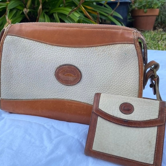 Buy the Dooney & Bourke All Weather Brown Leather Classic Crossbody Handbag