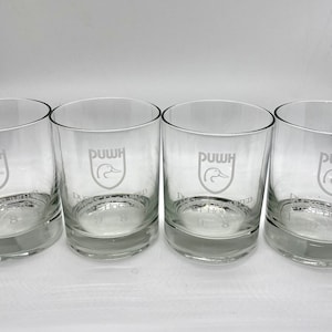 Vintage DUCKS UNLIMITED West Houston 1985 DUWH Low Ball Bar Glasses - Set of 4