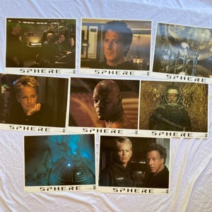 Vintage SPHERE Movie 1998 Lobby Card Set of 8 - Dustin Hoffman, Samuel L Jackson