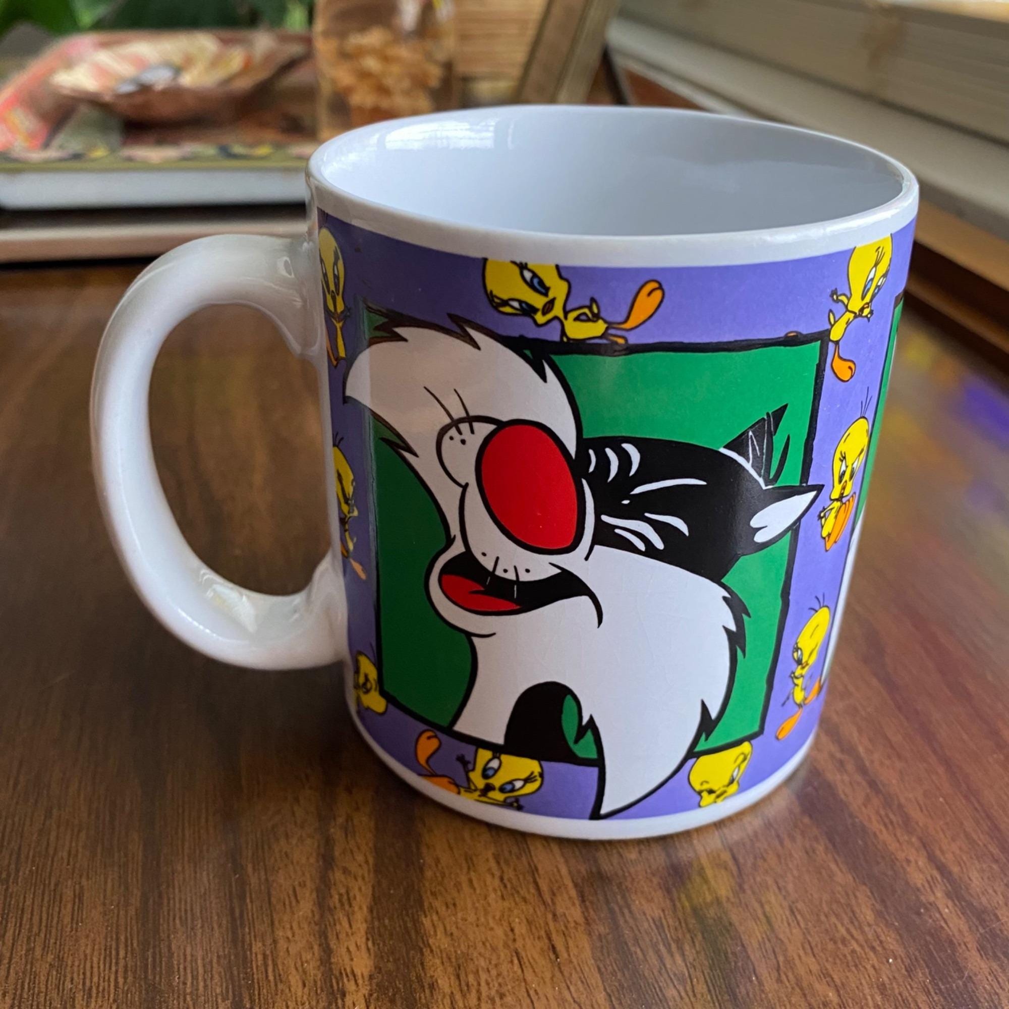 トゥイーティー シルベスター　フェイスマグ Vintage 90s Looney Tunes Sylvester & Tweety Mug Warner Bros 1993