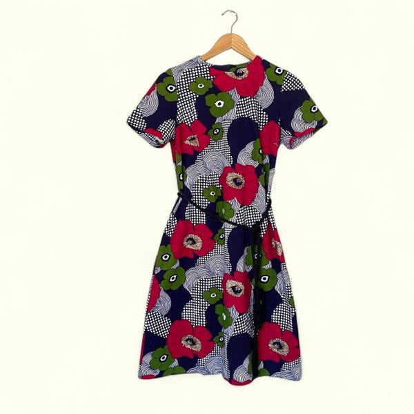 Vintage 60s Puritan Forever Young Flower Power Mod Shift Dress