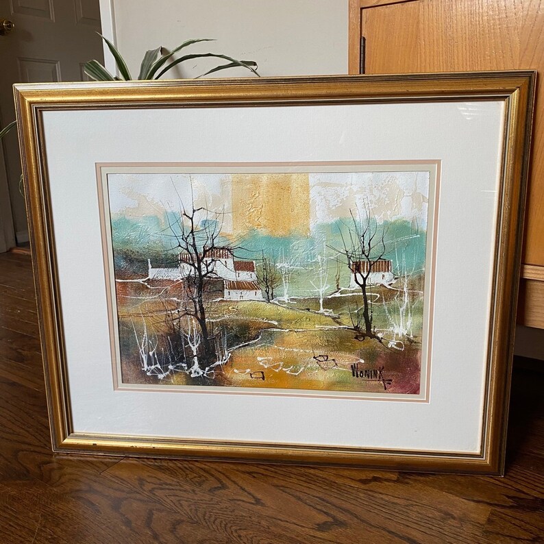 Rare Vintage Original Oil Painting by E. Wonink Signed Etsy