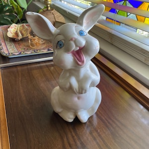 Vintage schattig konijntje 9&quot; keramiek beeldje