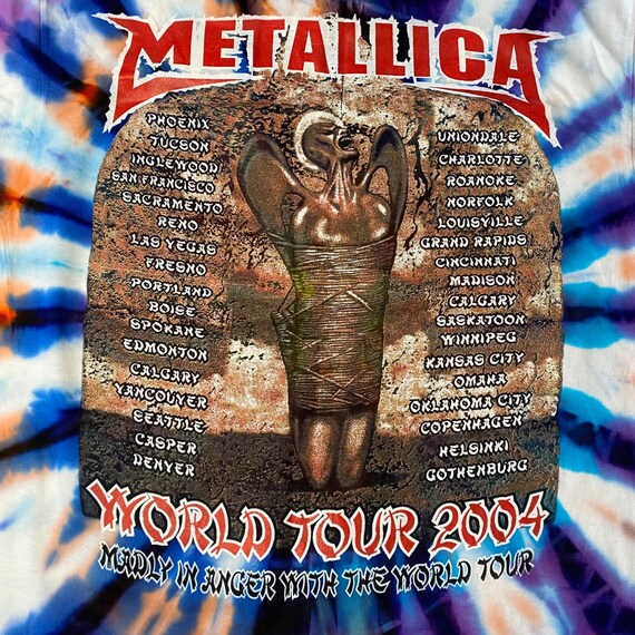 Rare Metallica World Tour 2004 Tie Dye Bootleg Parking Lot Vintage