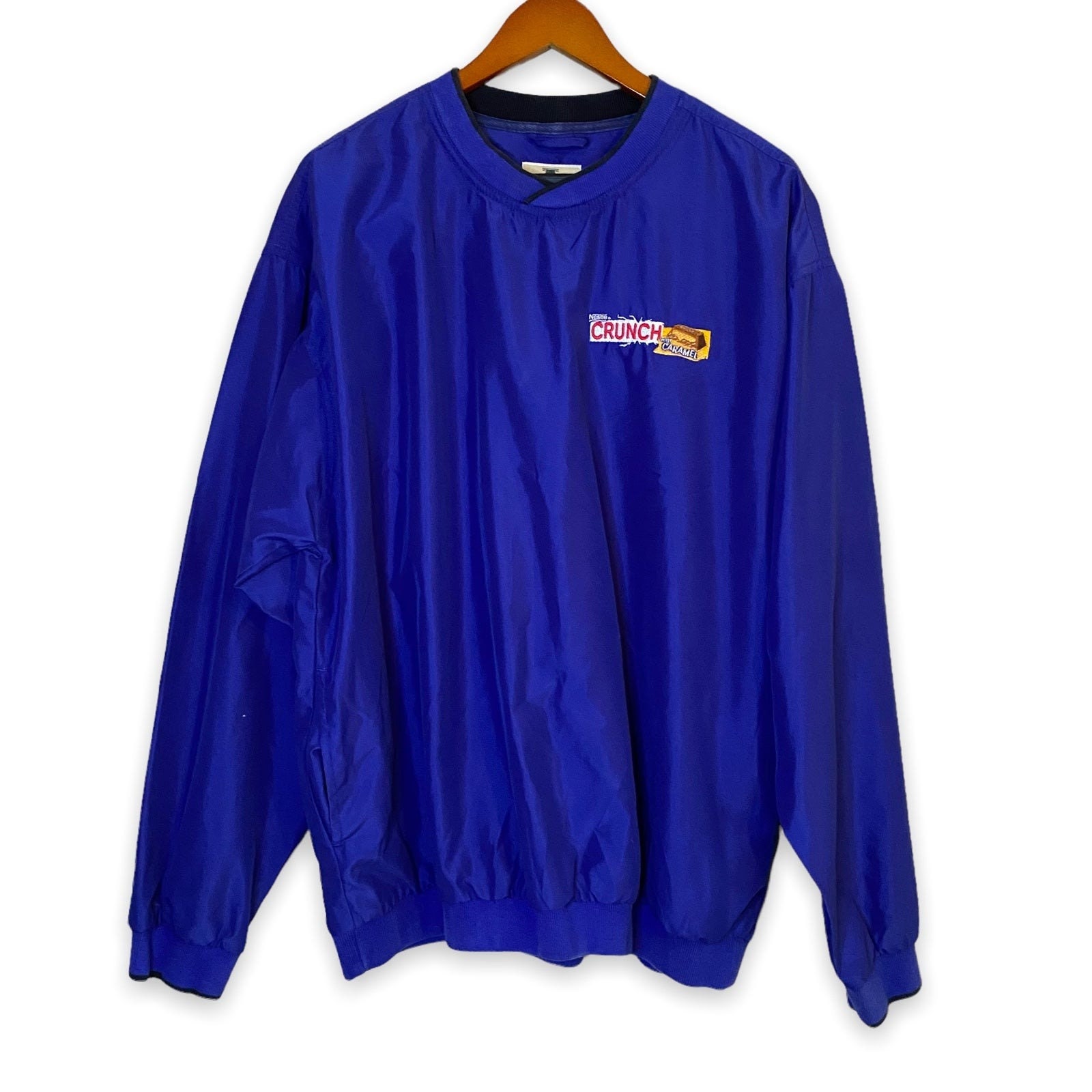 Vintage Nestle Crunch With Caramel Blue Pullover Windbreaker 
