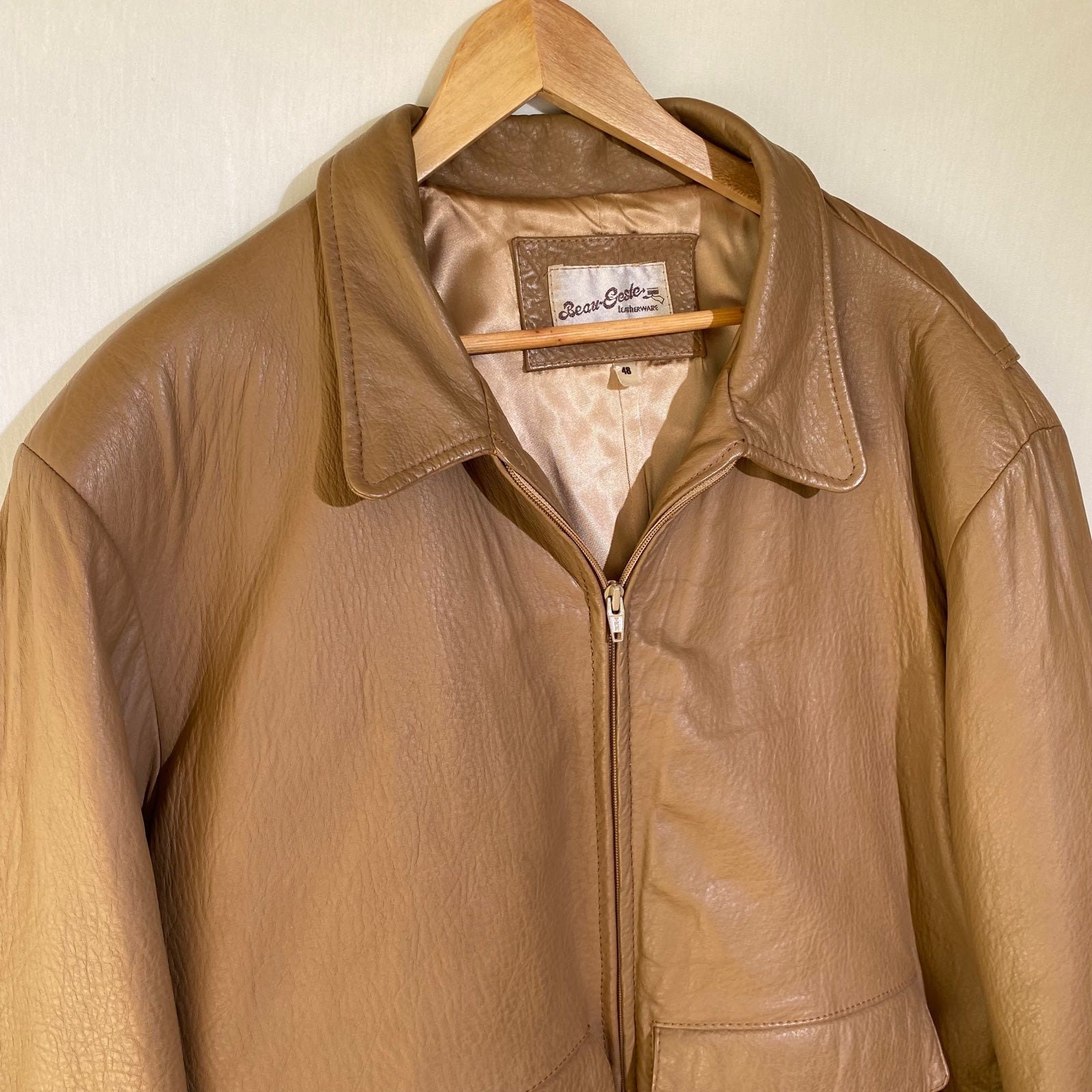 Vintage Beau-geste Leatherware Men's Brown Leather Bomber Vintage Beau-geste Leatherware Men's Brown Leather Bomber