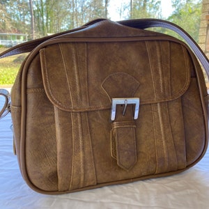 Vintage 70's American Luggage Travel Carry On Brown Leather Bag 1975