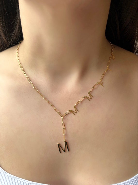 Personalized special date necklace with Paper Clip Chain in Sterling  Silver, Yellow or Rose Gold.