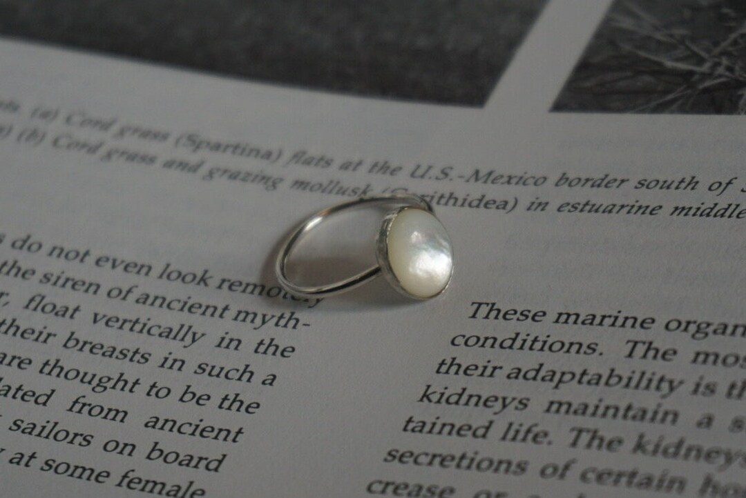Oval Mother of Pearl Shell Ring Cape Code Jewelry Coastal Cowgirl ...