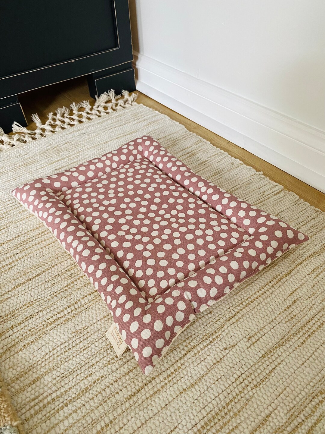 Padded Pet Bed Spotty Pink Etsy