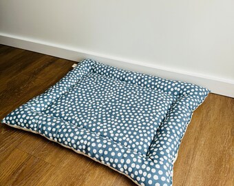 Padded Pet Bed - Spotty Blue