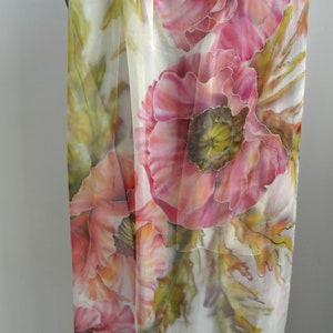 Purple poppies silk scarf