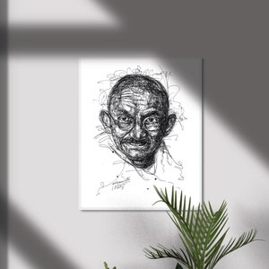 Gandhi Line Drawing - Etsy Australia