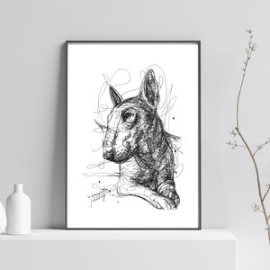 PRINTABLE pit bull DOG Print, DIGITAL download, dog Poster, Pen Drawing, Sketch doodle art, Wall Art, Instant Download