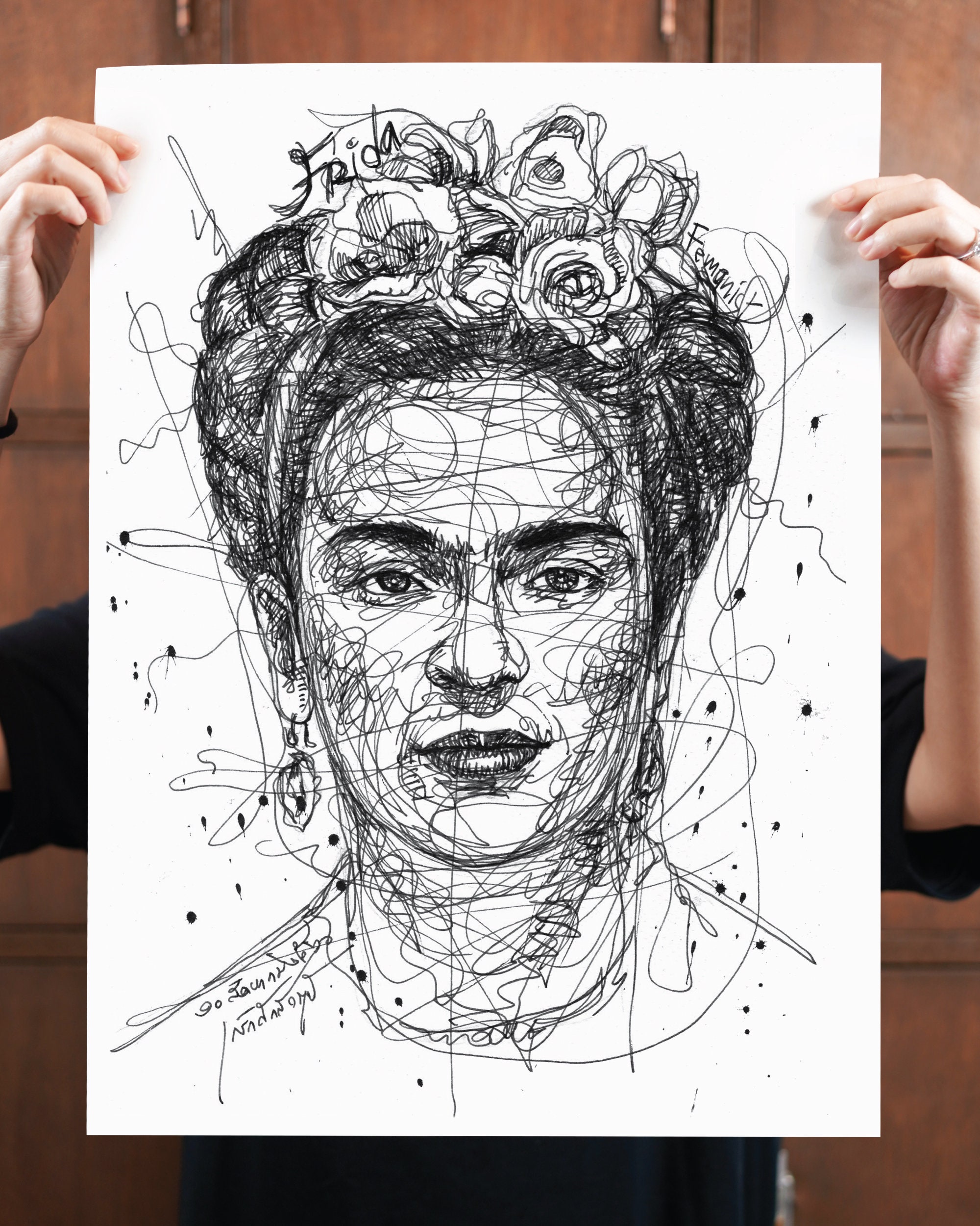 Printable Instant Download, Frida Kahlo Poster, DIGITAL Downloadable, Black  & White, Pen Drawing, Sketch Doodle Art, Wall Art - Etsy