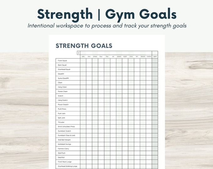 Strength Tracker: Crush Your Fitness Goals | Gym, Workout, Training, Lifts, CrossFit, Exercise,Muscle, Weightlifting, Health, PR, Goals