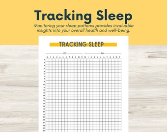 Può includere: Un tracker di sonno stampabile con una griglia per registrare i modelli di sonno. La griglia è etichettata con le ore dalle 12:00 AM alle 12:00 PM. Il titolo del stampabile è "Monitoraggio del sonno".