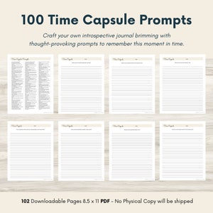 Tijdcapsule-dagboekprompts, zelfreflectie, aandachtige vragen voor persoonlijke groei, dankbaarheid en empowerment - zelfontdekkingstools pdf