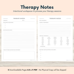 Therapy Note Sheets, Therapy Worksheet, Therapy Note Template, Therapy Notebook, Counseling Notes, Mental Health Notes, Therapy Notes PDF