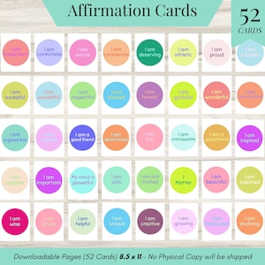 Affirmation Cards For Kids, Bright and Colorful Positive Talk Mental Health Tools for Children, Practicing Mindfulness for Kids and adults