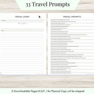 33 Travel Prompts, Travel Journal, Traveling Gifts, Travel Map, Countries List, Travel Planner, Vacation Planner, Holiday Planner, Digital