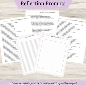 100 Self Reflective Journal Prompts, Mental Health Journal, Self Care Journal, Writing Prompts, Downloadable Journal Pages, Self Reflection