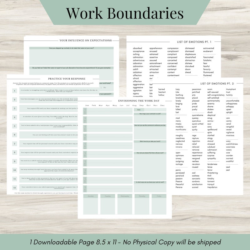 Work Life Balance Worksheet - Etsy