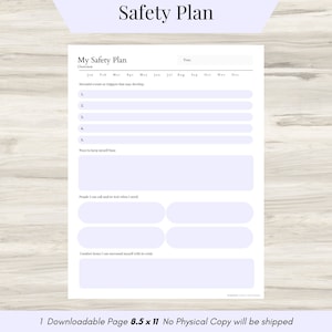 My Safety Plan, Worksheet Overview, Therapy Worksheets, Therapist Office Decor, Mental Health, Coping Skills, Depression and Anxiety Tools