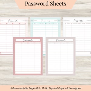 Printable Password Tracker, Password Organizer, Password Keeper, Printable Password List insert - Website login Tracker, Password Log
