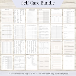 Self Care Bundle, Therapy Journal Worksheets, Mental Health Pages, Daily self-care, Mental health, Mindfulness Journal, Healthy Habits PDF