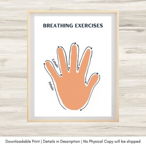 Breathing Exercises, therapy office decor,  mental health, anxiety relief, therapist office, coping skills, self management, psychology tool
