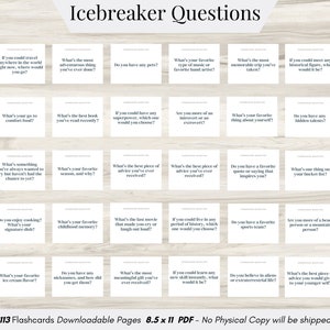 Icebreaker Questions, Conversation Starters, Get To Know You, Flashcards For Parties, Social Interaction Tools, Anxiety Relief