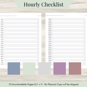 Simple To-Do List, Printable To-Do List Template, To-Do List Printable PDF, Colorful To-Do List, Hourly To-do List Printable Checklist