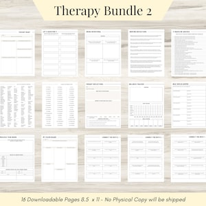 Therapy Journal Worksheets 2, digital Mental Health Pages, Daily self-care, Mental health, and Emotion list, Value List, and Journal Prompts