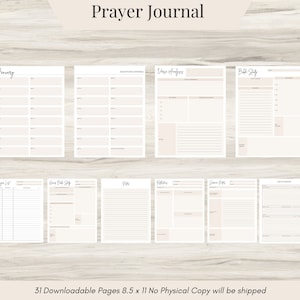 Prayer Journal Planner, Prayer Journal Template, Group Bible Study, Independent Bible Study, Prayer Journal for Men and Women, Printable PDF