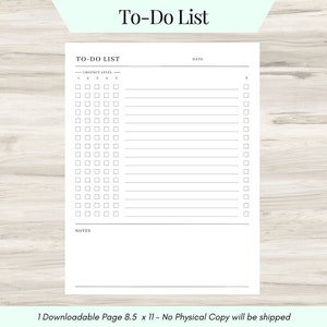 Minimal To-Do List, To-Do List, Brain Dump, Digital Planner Template, Productivity Planner, Blank Checklist, Daily To-Do List, Productivity