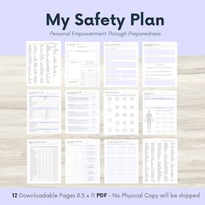 Safety Plan Processing, Mental Health Crisis Plan, School Counselor Tools, BPD Worksheets, Emotion List, Coping Skills, Trigger Tracker, PDF