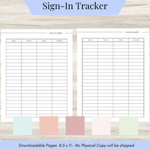 Sign-in Sheet Template, Sign-in Sheet for Event, Sign-in Sheet Real Estate, Sign in Sheet for Open house- Downloadable PDF