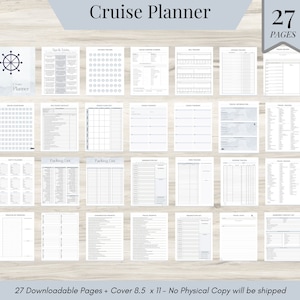 Cruise Planner Bundle, Packing List, Travel Itineraries, Emergency Contact List, Travel Countdown, Outfit Planner, Travel Diary, PDF image 1