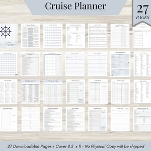 Cruise Planner Bundle, Packing List, Travel Itineraries, Emergency Contact List,  Travel Countdown, Outfit Planner, Travel Diary, PDF