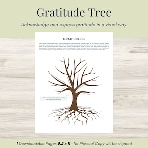 Gratitude Tree Activity: Visual Worksheet | Mental Health PDF, Therapy Tool, CBT Worksheets, Coping Skills