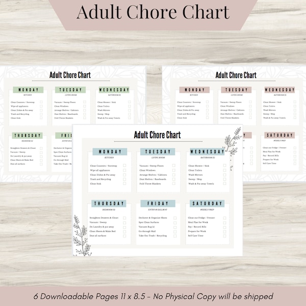 Teen Chore Chart Printable - Etsy