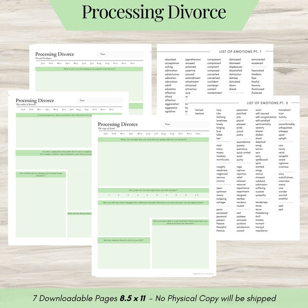 Processing Divorce Therapy Journal, Journal Prompts, Breakup Processing Journal, Marriage Therapy, Processing Grief and Separation PDF