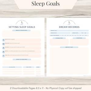 Sleep Hygiene Worksheets: Dream Diary, Sleep Goal Setting (PDF)