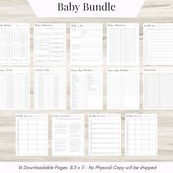 Baby Health Log, Newborn Journal, Baby Journal, Postpartum Journal sheet, Baby Milestones, Feeding Trackers, intimate partner connection PDF