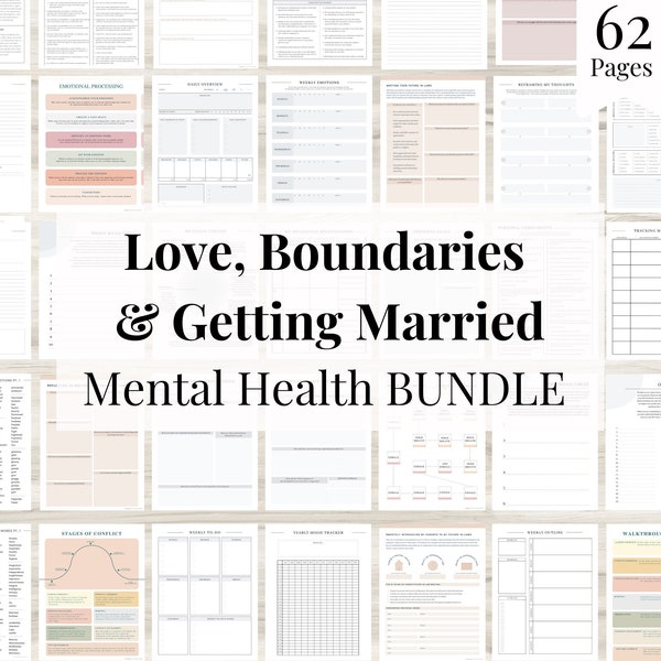 Love, Boundaries & Getting Married Mental Health Bundle, Relationship Therapy, Marriage Conflict, Couples Therapy, Premarital Preparation
