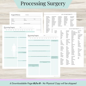 Processing Surgery Therapy Journal, Surgery Care Package, Surgery Recovery Gifts, Mental Health Worksheets, Therapy Journal Sheets, PDF