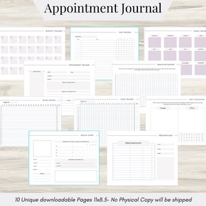 Medical Appointment Tracker, Healthcare Notes, Prescription Tracker, Appointment Charts and individualized Family member Healthcare Tracker