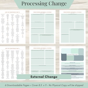 Processing External Change, Change is Constant, Change is going to come, Mental Health, Therapy Worksheets, Personal Growth, Therapy Tools,